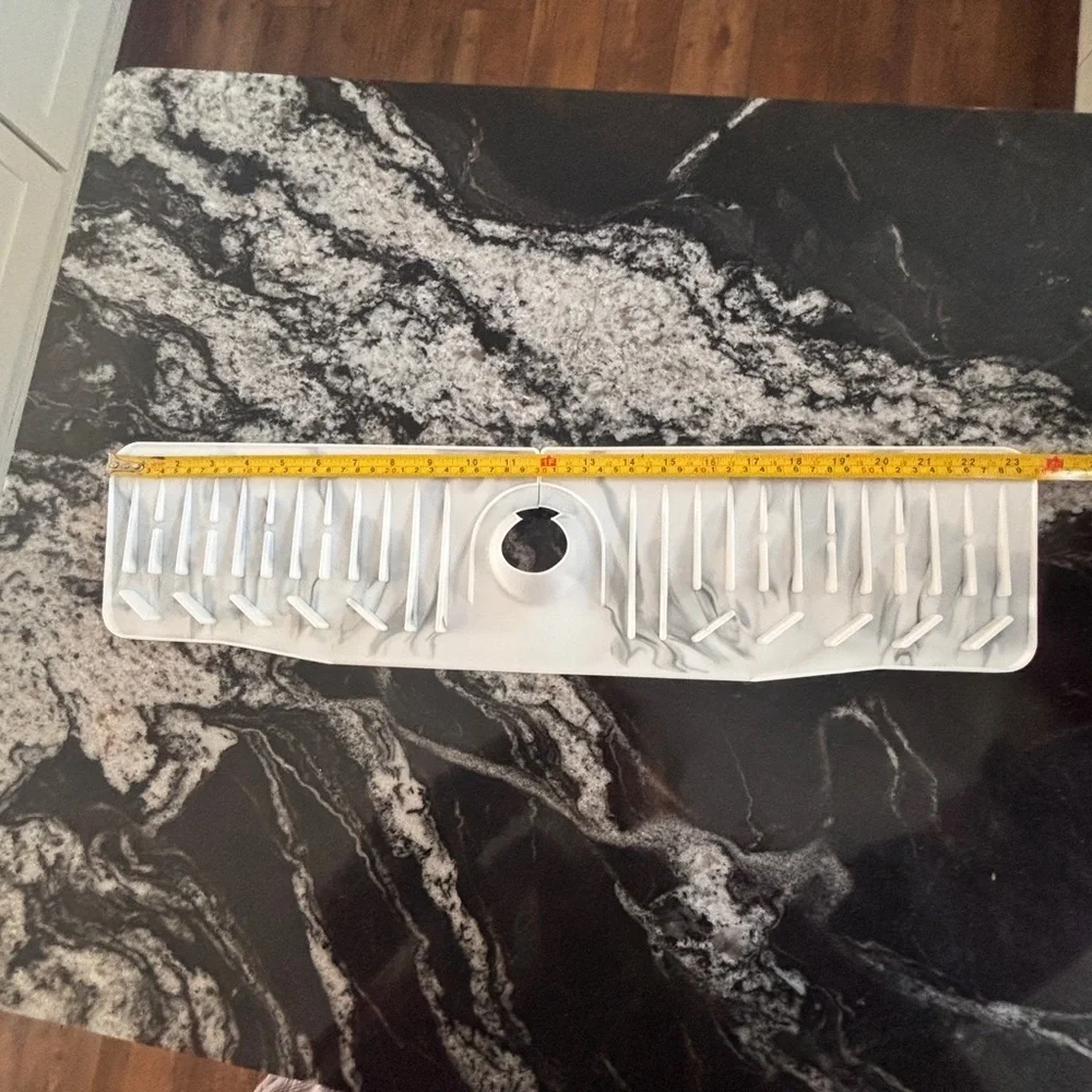 24 Inch Silicone Faucet Mat for Kitchen Sink Splash Guard Marble Finish New